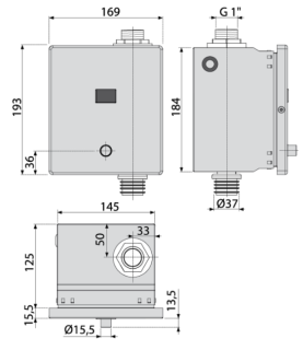 Автоматическое устройство смыва AlcaPlast для унитаза с возможностью мануального смыва 12V ASP3-KT